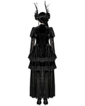 Dark in Love Womens Long Romantic Gothic Velvet & Lace Princess Maxi Dress
