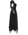 Punk Rave Daily Life Gothic Lace Contrast Maxi Dress Black Steampunk