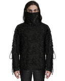 Punk Rave Mens Shredded Knit Apocalyptic Gothic Sweater Top - Black