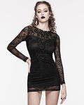 Punk Rave Daily Life Elegant Gothic Lace Applique Mini Dress