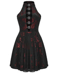 Punk Rave Daily Life Enmeshed Gothic Rose Dress - Black & Red