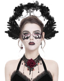 Eva Lady Womens Gothic Crucifix Featheread Headpiece Fascinator