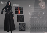 Eva Lady Long Gothic Jacquard & Lace Dress Jacket - Black & Red