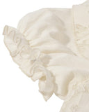 Dark In Love Womens Steampunk Asymmetric Lace Ruffle Dress - Vintage Off-White