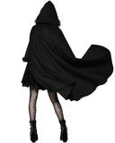 Dark In Love Womens Gothic Lolita Faux Fur Trim Hooded Cloak