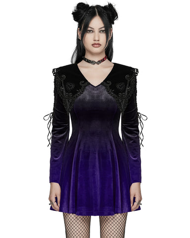 Punk Rave Womens Gothic Velvet Mini Dress With Oversize Embellished Co Violent Delights Punk Rave Womens Gothic Velvet Mini Dress With Oversize Embellished Co Violent Delights