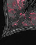 Eva Lady Womens Long Dark Baroque Gothic Velvet Gown Jacket - Black & Red