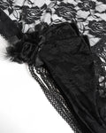 Eva Lady Womens Long Victorian Gothic Velvet & Lace Fringed Ballgown Dress