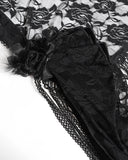 Eva Lady Womens Long Victorian Gothic Velvet & Lace Fringed Ballgown Dress