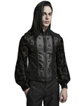 Punk Rave Mens Gothic Regency Damask Tapestry Waistcoat Vest - Black