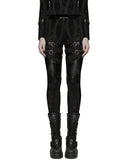 Punk Rave Womens Apocalyptic Gothic Spliced Mesh Strapping Leggings