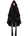 Dark In Love Womens Gothic Lolita Faux Fur Trim Hooded Cloak