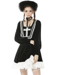 Dark In Love Haunted Cross Lolita Dress - Black & White
