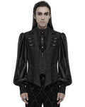 Punk Rave Mens Gothic Jacquard Rose Lace Applique Waistcoat Vest - Black