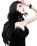 Eva Lady Gothic Velvet Feather High Collar Bolero Shrug