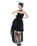 Dark In Love Womens Gothic Lolita Velvet & Lace Fishtail Prom Dress - Blue & Black