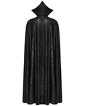 Punk Rave Mens Long Gothic Double-Breasted Cloak With Detachable Lace Ruffle