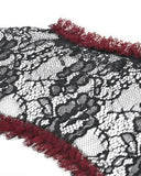Dark In Love Womens Elegant Gothic Lace Bolero Shrug - Black & Red