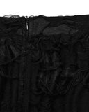 Punk Rave Womens Dark Apocalyptic Shredded Mesh & Lace Splicing Skirt