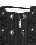 Punk Rave Womens Apocalyptic Gothic Skull Studded Webbing Waist Cincher Corset Belt