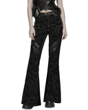 Punk Rave Womens Baroque Gothic Rose Flared Pants