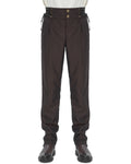 Devil Fashion Mens Tennyson Striped Steampunk Lacing Dress Pants - Brown