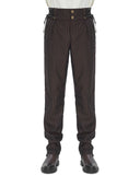 Devil Fashion Mens Tennyson Striped Steampunk Lacing Dress Pants - Brown