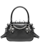 Devil Fashion Womens Gothic Punk Chained Skull Spiked Mini Handbag