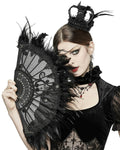 Devil Fashion Gothic Lolita Feathered Crown Hair Barrette Hat