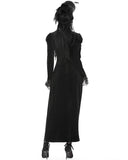 Dark In Love Womens Long Victorian Gothic Mourning Velvet Maxi Dress