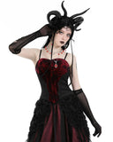 Dark In Love Gothic Vampire Corset Bodice Cami Top - Red & Black