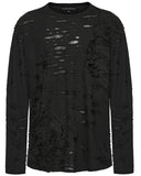 Punk Rave Mens Decadent Apocalyptic Punk Deconstructed Long Sleeve Top