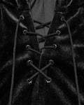 Punk Rave Daily Life Womens Velvet Gothic Lolita Hooded Split Tails Bolero Cape - Black