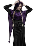 Punk Rave Daily Life Womens Velvet Gothic Lolita Hooded Split Tails Bolero Cape - Purple