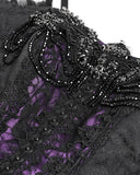 Devil Fashion Womens Gorgeous Gothic Embellished Lace Party Prom Dress - Purple & Black