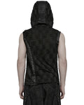 Punk Rave Mens Apocalyptic Gothic Spliced & Shredded Hooded Tank Top Vest