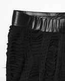 Punk Rave Womens Apocalyptic Gothic Spliced Mesh Strapping Leggings