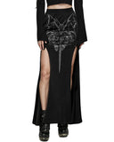 Punk Rave Womens Demonica Printed Gothic Mesh Skirt
