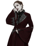 Devil Fashion Death Of Seasons Womens Long Gothic Coat - Red Velvet