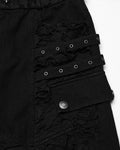 Punk Rave Mens Apocalyptic Punk Studded & Shredded Cutoff Shorts