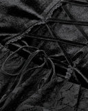 Dark In Love Womens Gothic Velvet & Lace Embroidered Crucifix Dress