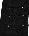 Punk Rave Mens Apocalptic Gothic Studded Shredded Mesh Inset Pants