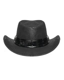 Devil Fashion Mens Post Apocalyptic Gothic Bullet Fedora Hat - Black