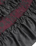 Eva Lady Womens Long Regency Gothic Jacquard & Lace Gown Dress - Black & Red