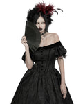 Punk Rave Womens Long Gothic Jacquard Ballgown Wedding Dress - Black