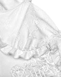 Dark In Love Gothic Applique White Jacquard Lace Mini Dress