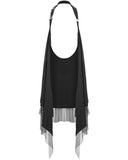 Punk Rave Womens Gothic Grunge Waistcoat Sleeveless Cloak Cape Shrug Black Mesh
