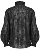 Punk Rave Mens Romantic Gothic Embroidered Chiffon Dress Shirt