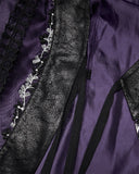 Pyon Pyon Womens Gothic Lolita Floral Embroidered Kimono Jacket - Purple & Black