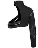 Punk Rave Mens Gothic Apocalyptic Punk Asymmetric One-Arm Harness Jacket